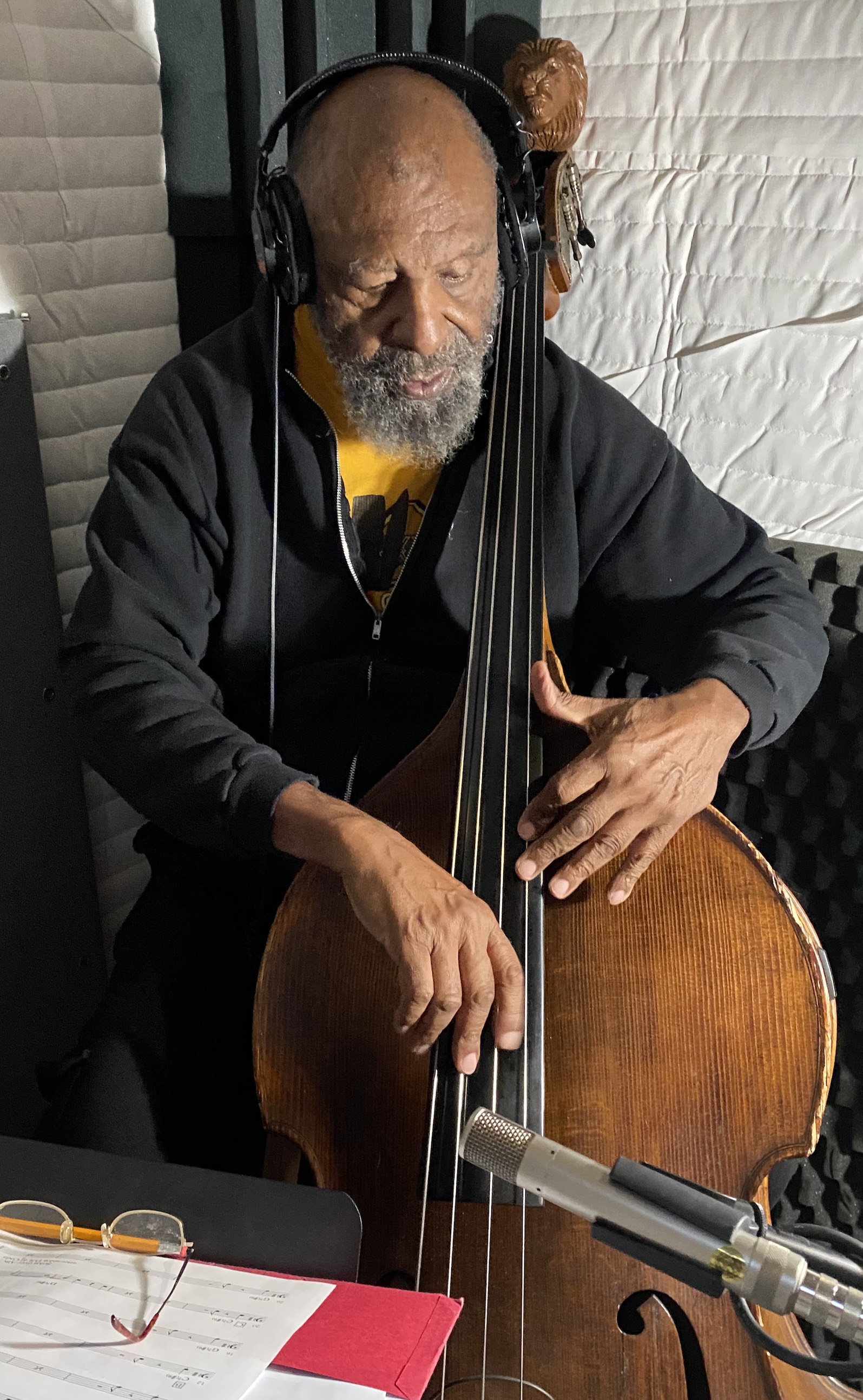 The legendary Henry "The Skipper" Franklin playing a stand up bass.