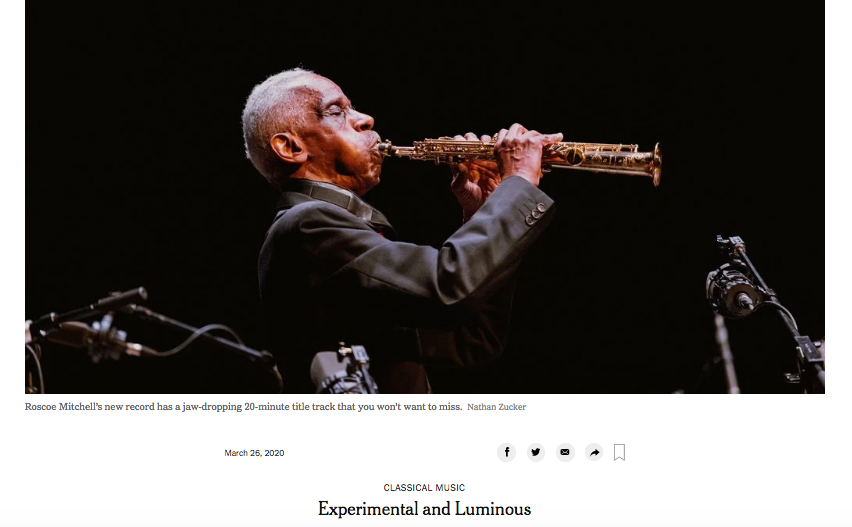 Picture of the NY Times review of Roscoe Mitchell: Distant Radio Transmission