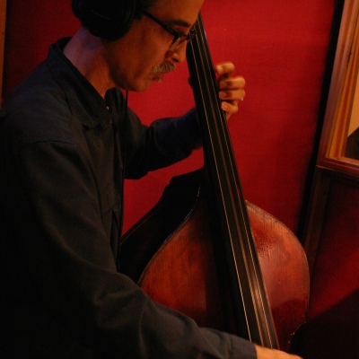 John Wiitale playing the stand up bass.